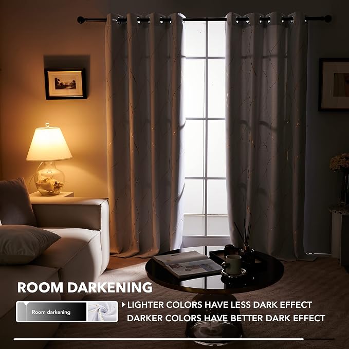 Deconovo Curtains for Living Room, Pattern Blackout Curtains 96 Inches Long | - Image 6