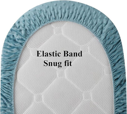 Dot Bassinet Sheet Set 2 Pack Stretch Fitted Bedside Sleeper Bassinet Sheets Sheets,Ultra Soft, for Baby Girls and Boys Blue, Seahorse