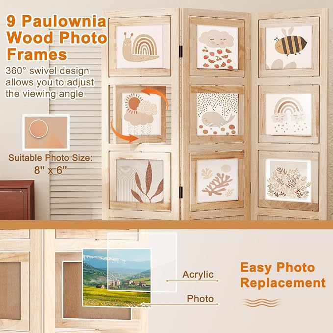 Giantex 3 Panel Room Divider - Image 5