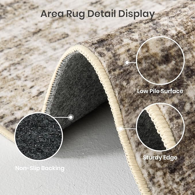 Washable Rugs 5x7, Abstract Large Area Rugs - Image 5