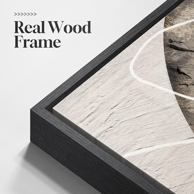 Large Framed Neutral Abstract Wall Art - Image 5