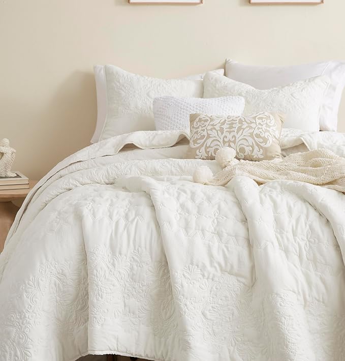 Boho Ivory Quilt Twin Size Bedding Sets - Image 4