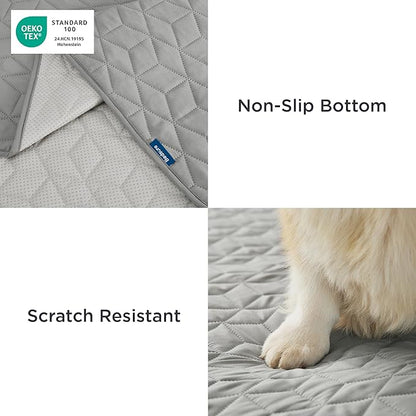 Bedsure 100% Waterproof Couch Cover for Dogs Washable - Non Slip Waterproof Dog Blanket for Couch Sofa, Lightweight Furniture Protector Durable for Pet Cat Puppy with Non-Slip Bottom, Grey, 30x95IN
