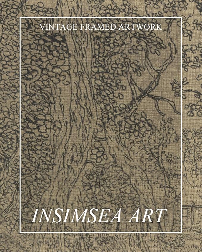 InSimSea Extra Large Framed Vintage Wall Art, Rustic Forest Sketch, 20x40In | - Image 7