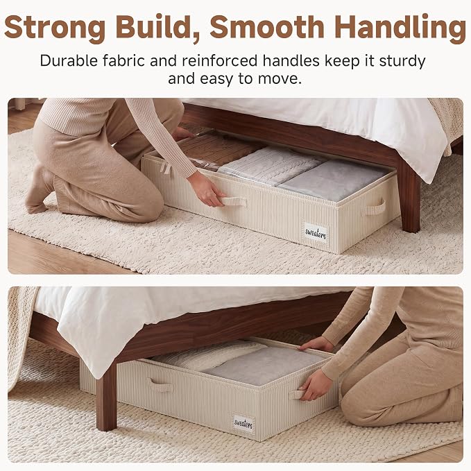 StorageWorks 6 Inch Low Profile Under Bed Storage Containers - Image 4