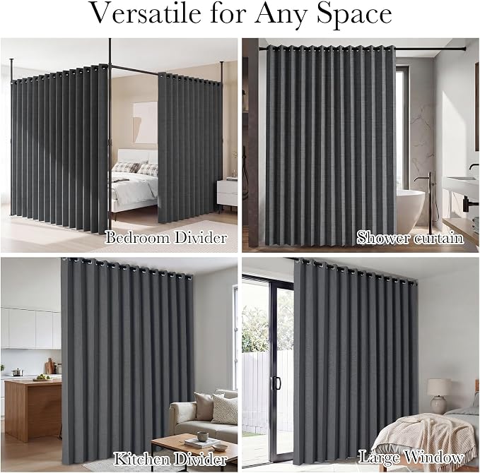 RYB HOME Accordion Style Room Divider Curtains 100% Blackout | Curtain - Image 7