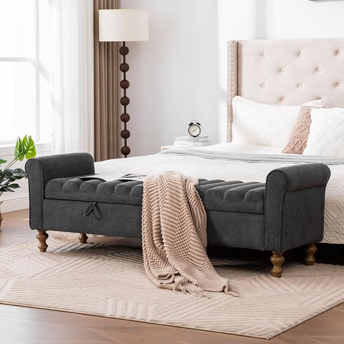 Aoiy & Wifon 65.7" W Large Storage Ottoman Bench, King Size End of Bed Storage - Image 7