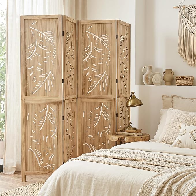 GIANTEX 4 Panel Boho Room Divider - Image 2