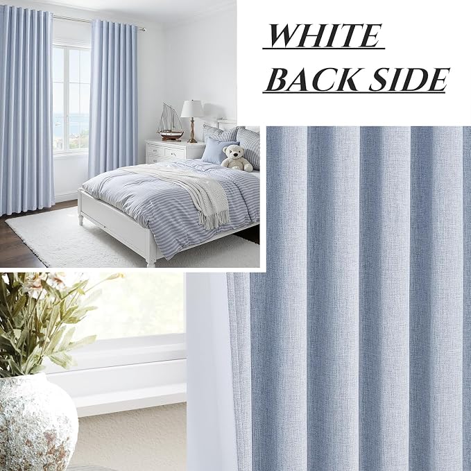 Dusty Blue Blackout Nursery Curtains 102 Inch Length - Image 6