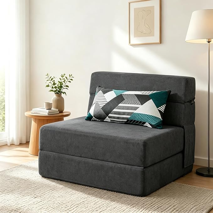 Foling Sofa Bed Convertible Sleeper Chair, Fold Out Chair Bed by ANONER
