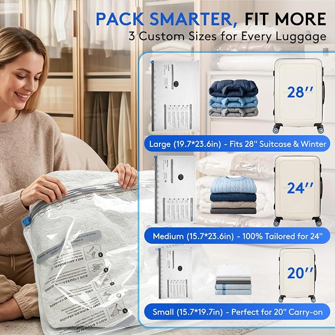 6 Packs Vacuum Bags for Travel - Image 6