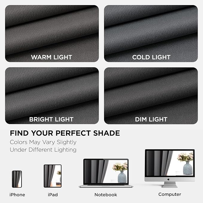 Joydeco Grey Blackout Curtains for Bedroom 84 Inch 2 Panels - Image 7