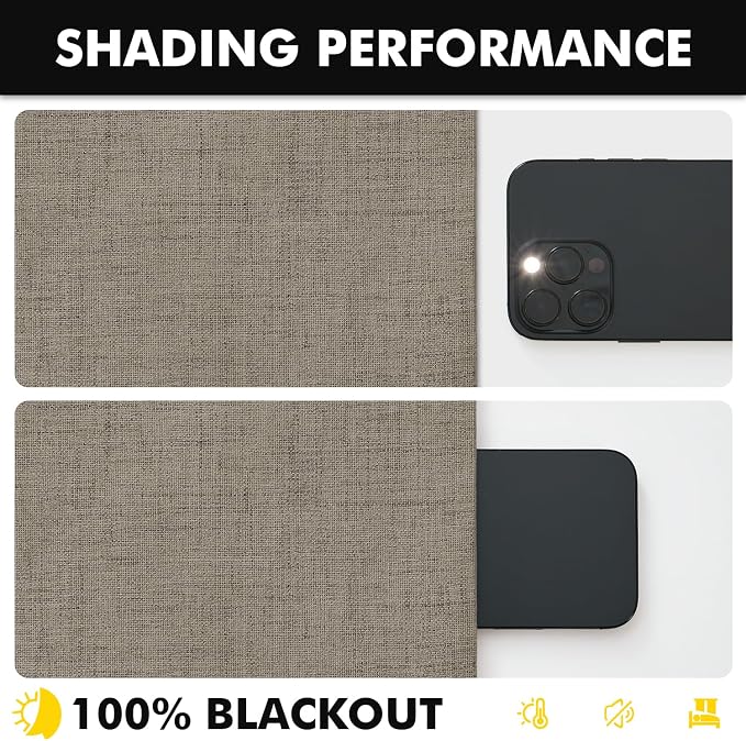 MIULEE 100% Blackout Linen Curtains 42 x 90 Inch Faux Linen 2 Panels | Thermal - Image 7