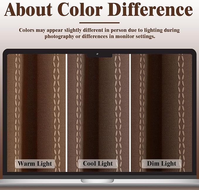 Brown 100% Boho Blackout Curtains 84 Inch 2 Panels - Image 8