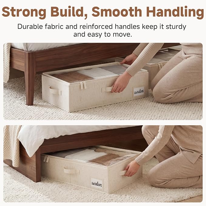 StorageWorks 5 Inch Low Profile Under Bed Storage Containers - Image 4