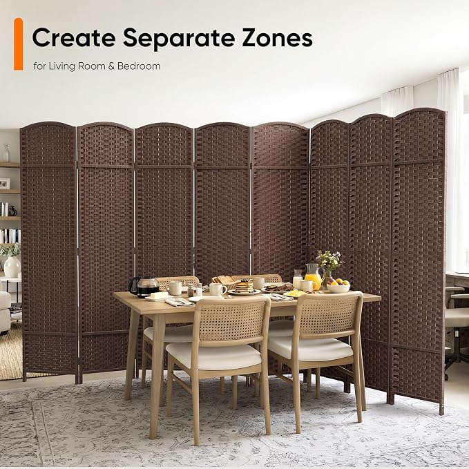 Outdoor Privacy Screen 8-Panel Folding Room Divider Space Partition | 67"H - Image 6