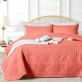 akkialla Twin Size Quilt Bedding Set, Coral Lightweight Microfiber Soft by akkialla