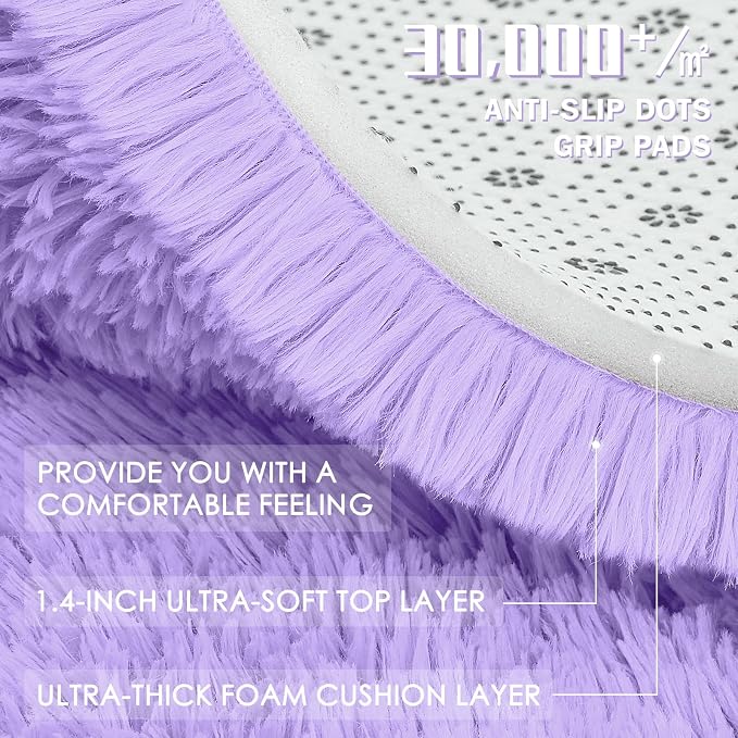 OLANLY Area Rugs for Living Room, Machine Washable 4x5.9 ft Soft Fluffy Shaggy - Image 8