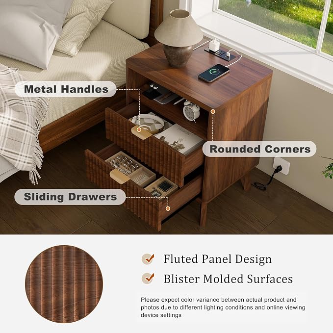 LYNCOHOME Fluted Nightstand - Image 5