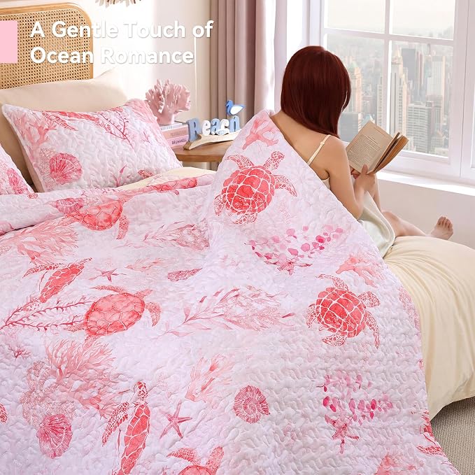 weigelia Coastal Quilt Bedding Set King Size - Image 3