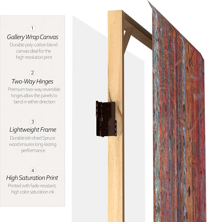 Red Lantern Double Sided Works of Klimt Room Divider - Image 4