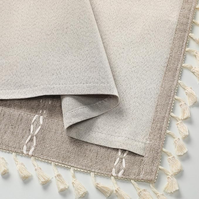 Khaki Brown Boho Blackout Curtains 90 Inch 2 Panels - Image 4