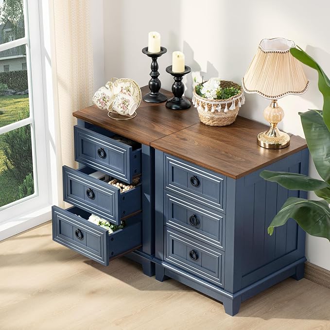 Joaxswe Farmhouse Nightstand Set 2 - Image 5