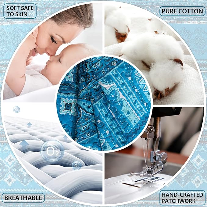 BEDIFANY Cotton Quilt King Size Sets, Soft Quilted King Bedspread | Lightweight - Image 6