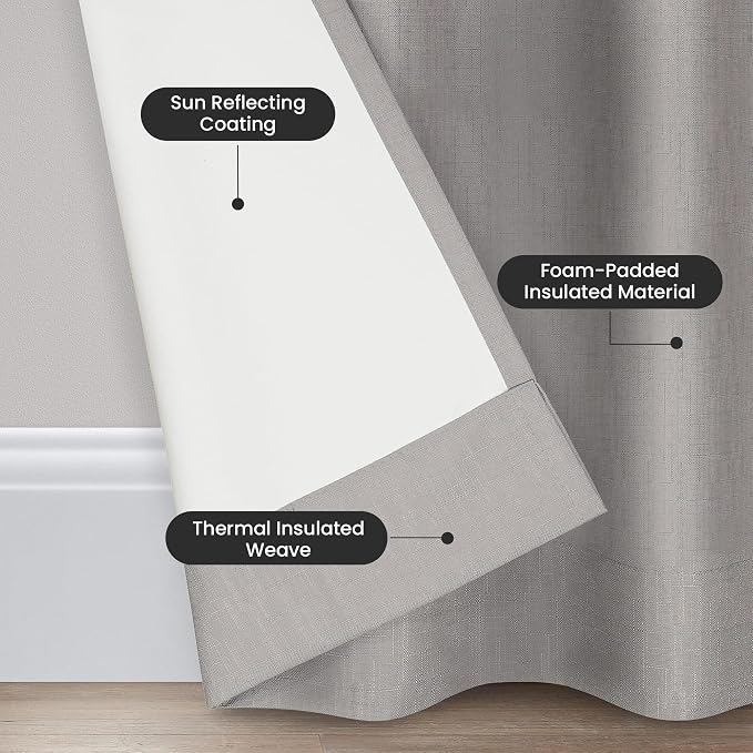 ECLIPSE Kendall Modern Blackout Thermal Rod Pocket Window Curtain - Image 2