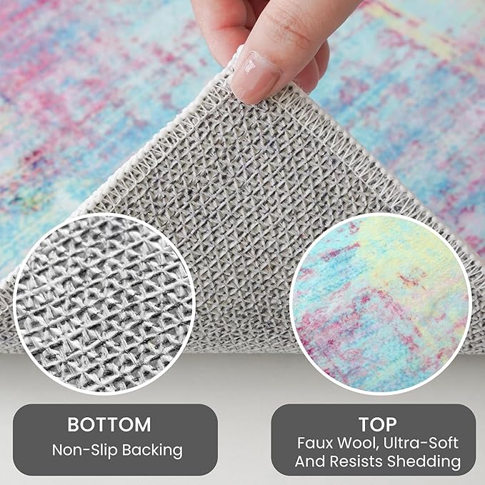 Abstract Area Rug 4x6 Ft Washable Rugs - Image 4