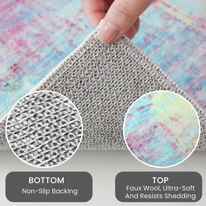 Abstract Area Rugs 5x7 Ft Washable Rugs - Image 4