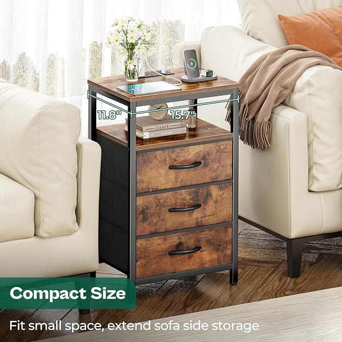 Huuger Nightstands Set of 2, Nightstand - Image 4