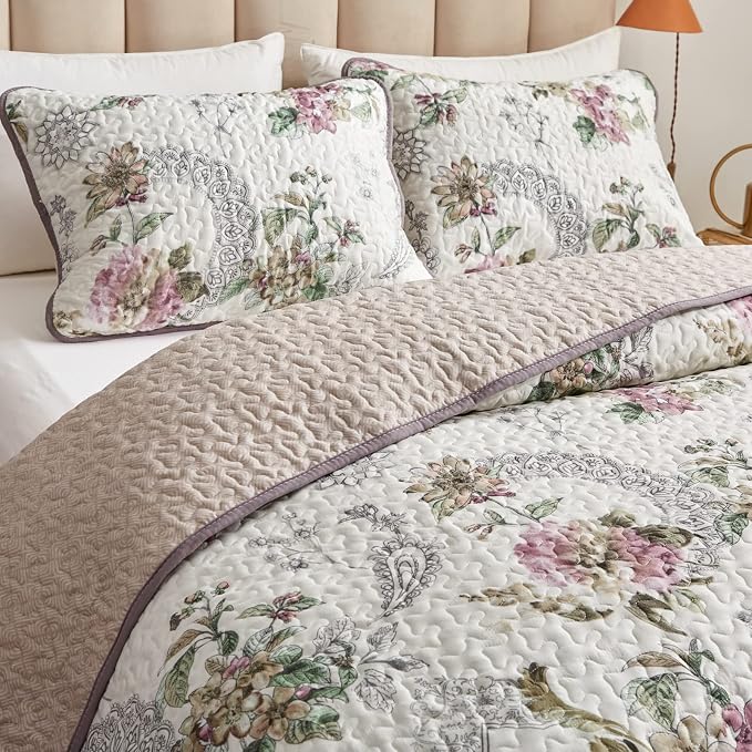 Flysheep 3 Pieces Quilt Set California King Size, Soft Microfiber Lightweight - Image 4