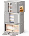 Clothes Storage Bins with Metal Frame Foldable Storage Box Clothes Organizers by LeArex