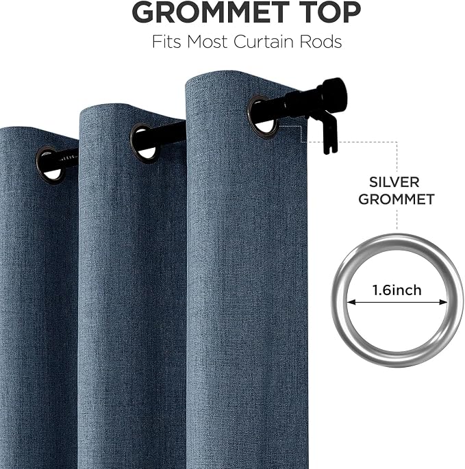 Joydeco Blackout Curtains 63 Inches Long 2 Panels Burg, Room Darkening Curtains - Image 5