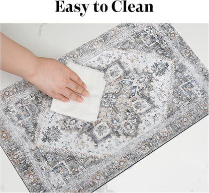 Dog Food Mats for Floors Absorbent, Pet Cat Food Mat - Non Slip Dog Bowl Mats for Food and Water, Eco-Friendly Boho Dog Placemats Feeding Mat Pet Supplies