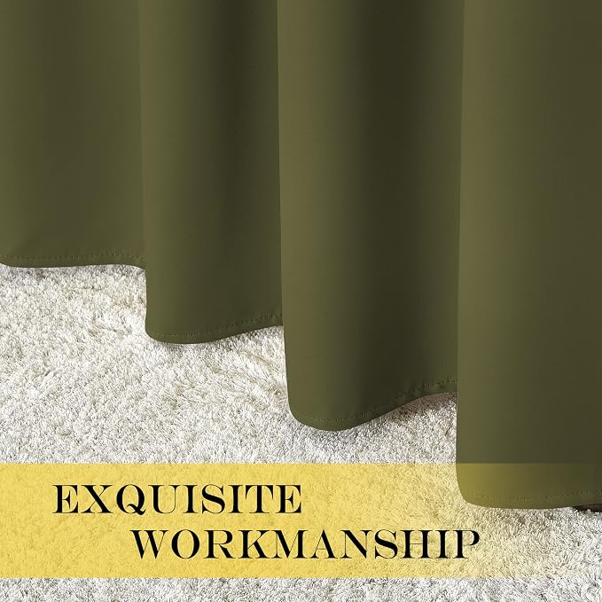 NICETOWN Olive Green Blackout Curtains - Image 5