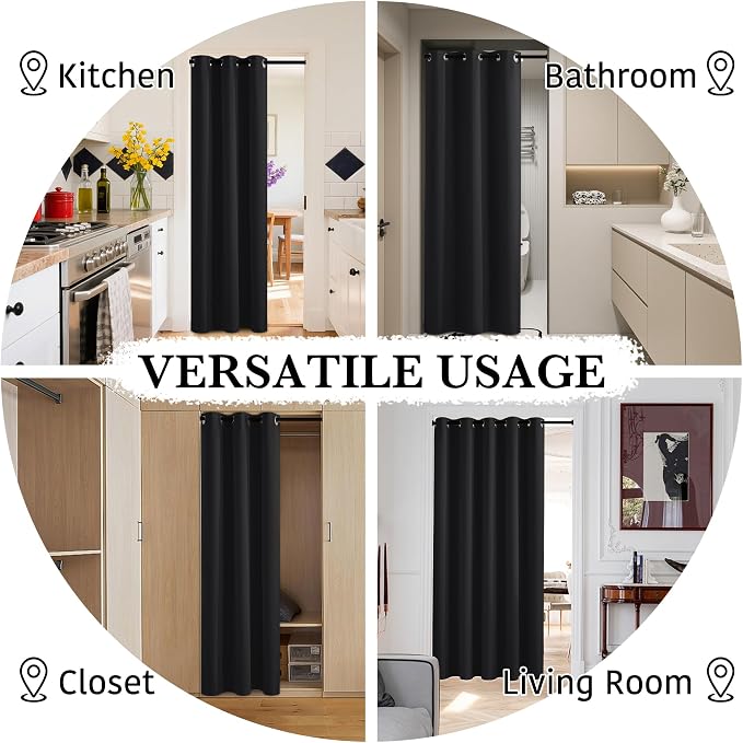 RYB HOME Extra Long 100% Blackout Room Divider Curtains - Image 5