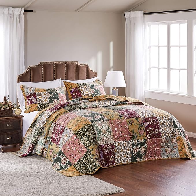 Greenland Home Antique Chic 100% Cotton Authentic Patchwork Quilt Set, by GreenlandHome