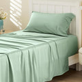 Bedsure Cooling Sheets Twin XL, Rayon Derived from Bamboo, Breathable & Soft Twin XL Sheet Sets, Deep Pocket Up to 16 Inches, Hotel Luxury Silky Dorm Bedding for Hot Sleepers, Sage Green