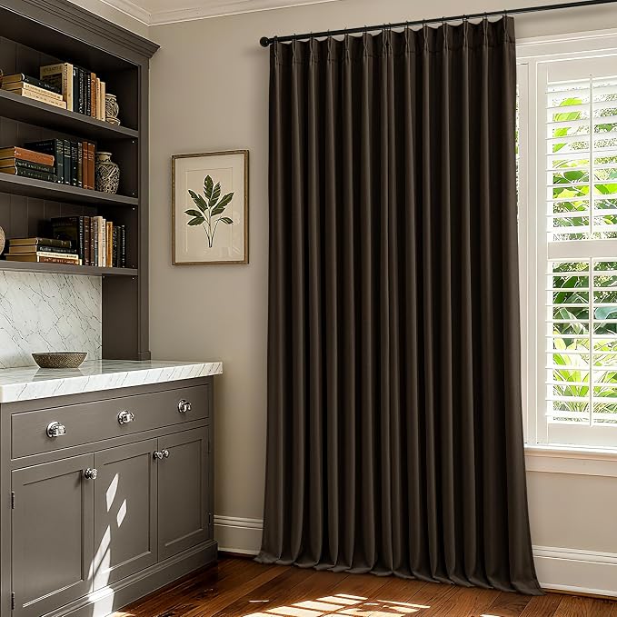 Dark Chocolate 96 Inch Blackout Pinch Pleated Curtains 2 Panels | - Image 8
