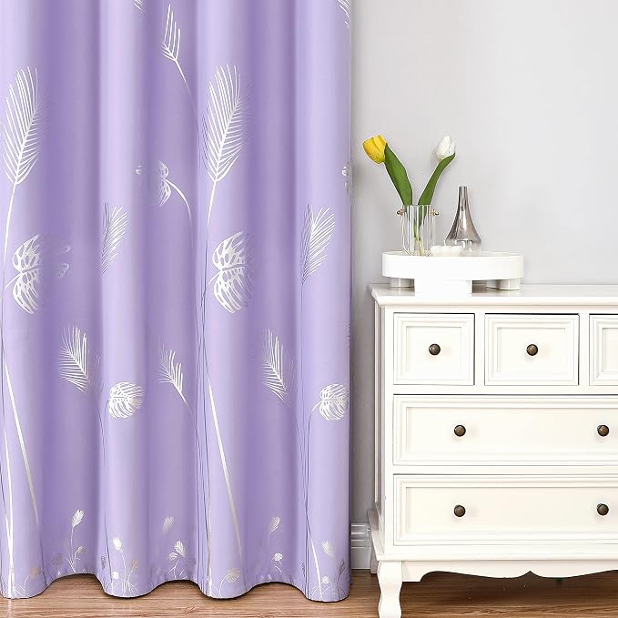 Lilac Blackout Curtains for Living Room, Room Darkening Curtains - Image 2