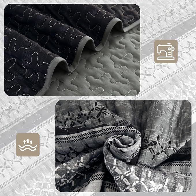 Cottolester Full Quilt Bedding Set, Lightweight Microfiber Bedspread Coverlet - Image 5