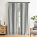 Vision Home Light Grey Pinch Pleated Full Blackout Curtains Linen Blended Room by VisionHome