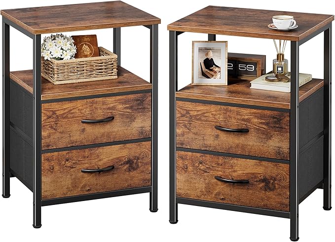 Huuger Night Stand Set of 2, Nightstand by Huuger