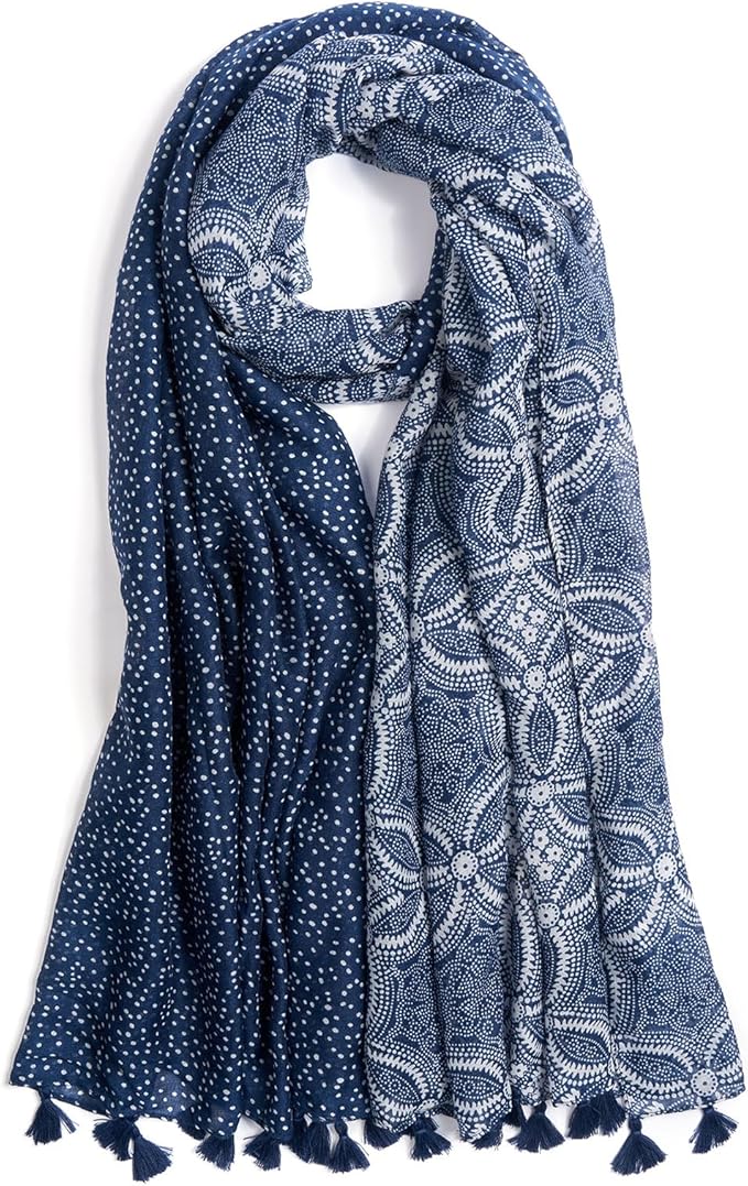 Scarf for Women Lightweight Soft Floral Leopard Printed Scarves Fall Winter Fashion Shawl Wrap with Fringe