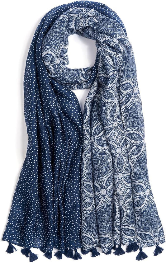 Scarf for Women Lightweight Soft Floral Leopard Printed Scarves Fall Winter Fashion Shawl Wrap with Fringe