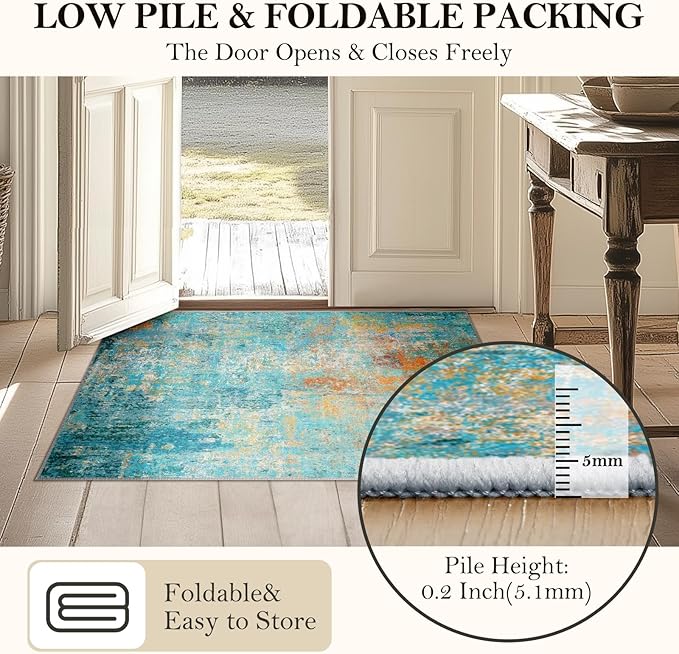 RELEANY Washable Square 8'x8' Area Rug - Image 4