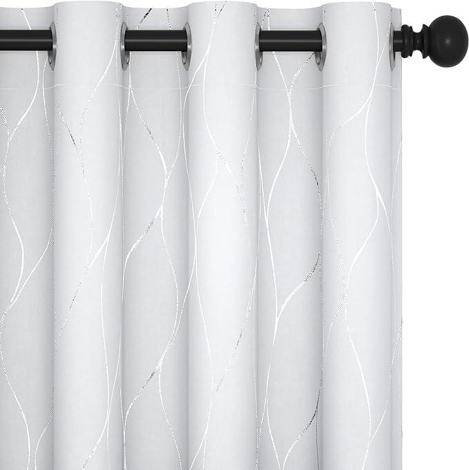 Deconovo Curtains for Living Room, Pattern Blackout Curtains 63 Inches Long | by Unknown