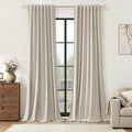 Extra Long 100% Blackout Linen Curtains by Guken